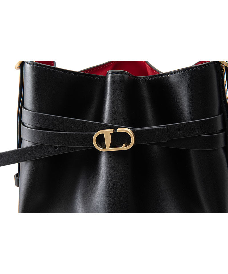 LIA MINI genuine leather mini bucket bag