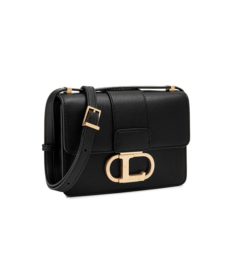Objet S genuine leather shoulder bag with logo buckle