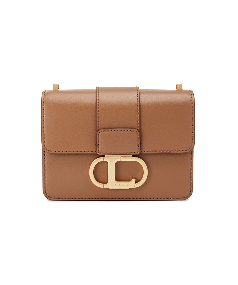 Objet S genuine leather shoulder bag with logo buckle