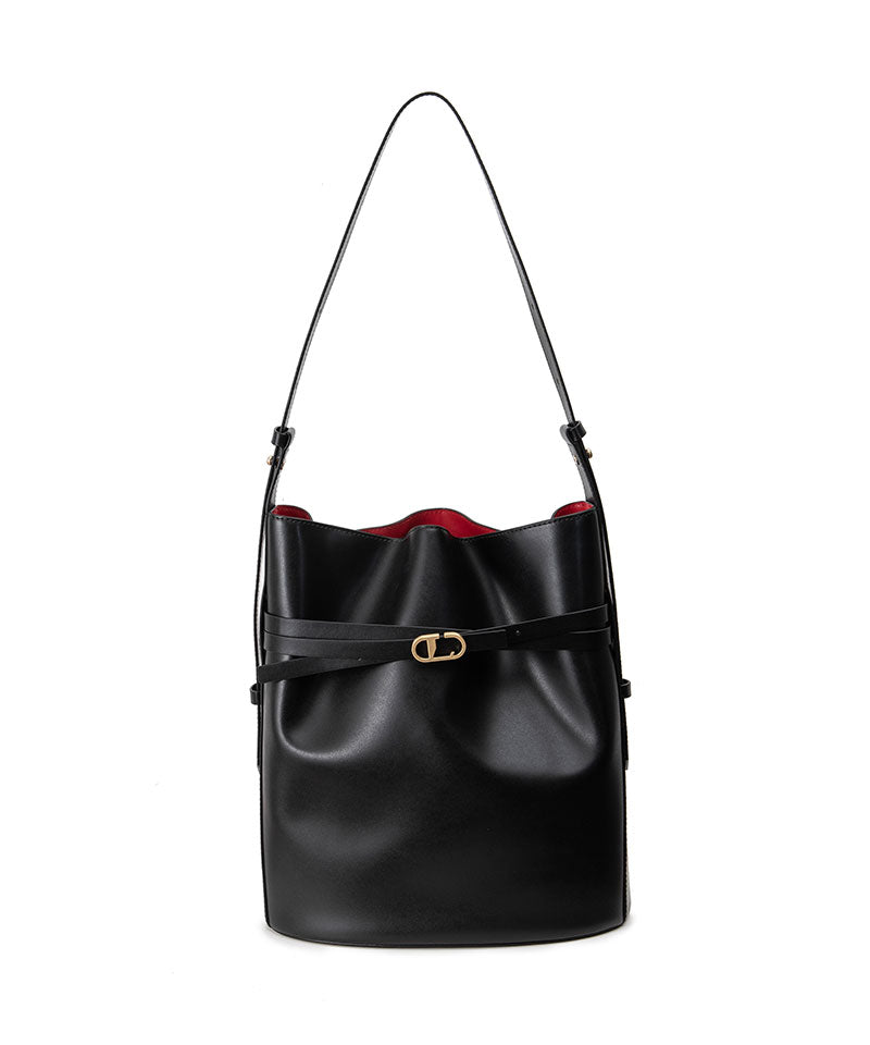 LIA genuine leather bucket bag