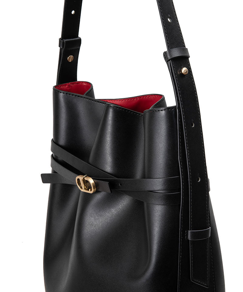 LIA genuine leather bucket bag