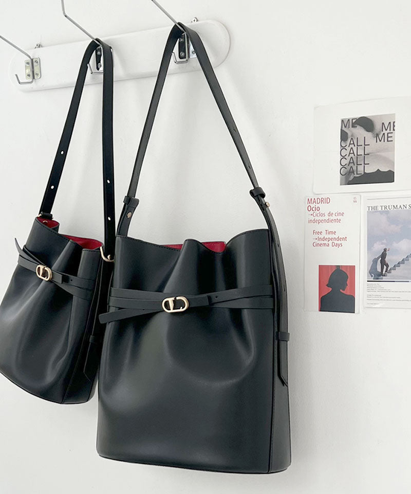 LIA genuine leather bucket bag