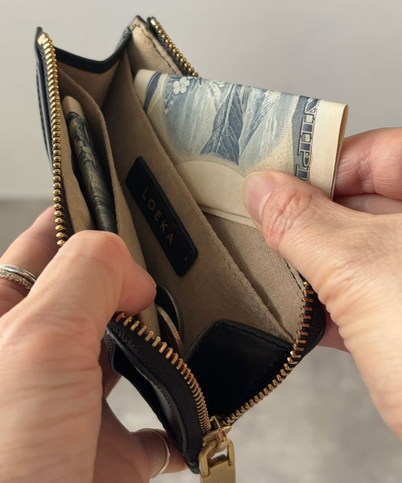 Genuine leather mini wallet, coin case, card case, mini wallet