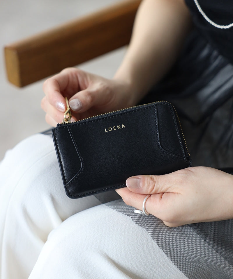 Genuine leather mini wallet, coin case, card case, mini wallet