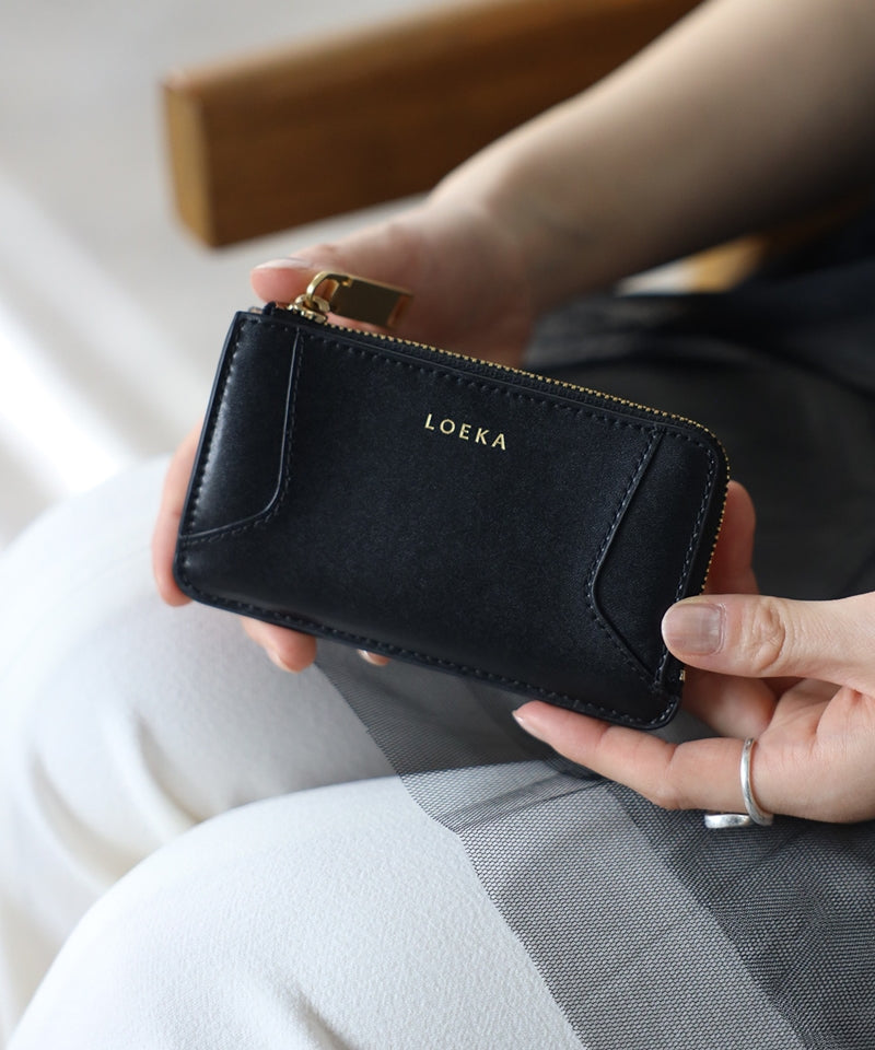 Genuine leather mini wallet, coin case, card case, mini wallet