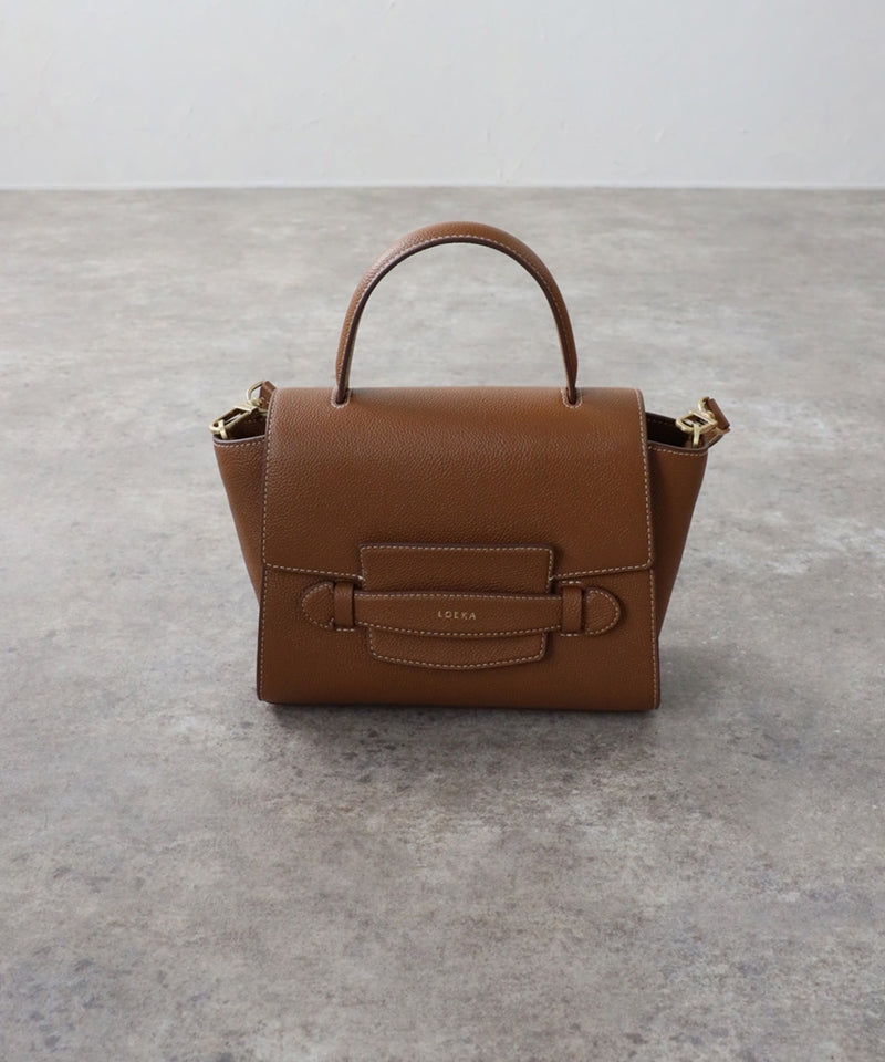 Grained leather 2-way shoulder bag