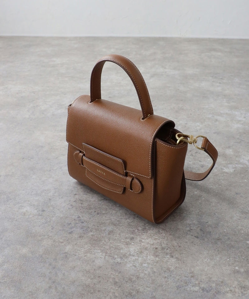 Grained leather 2-way shoulder bag