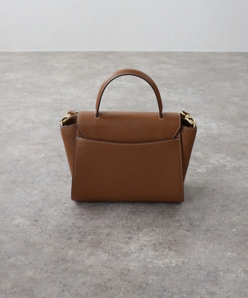 Grained leather 2-way shoulder bag