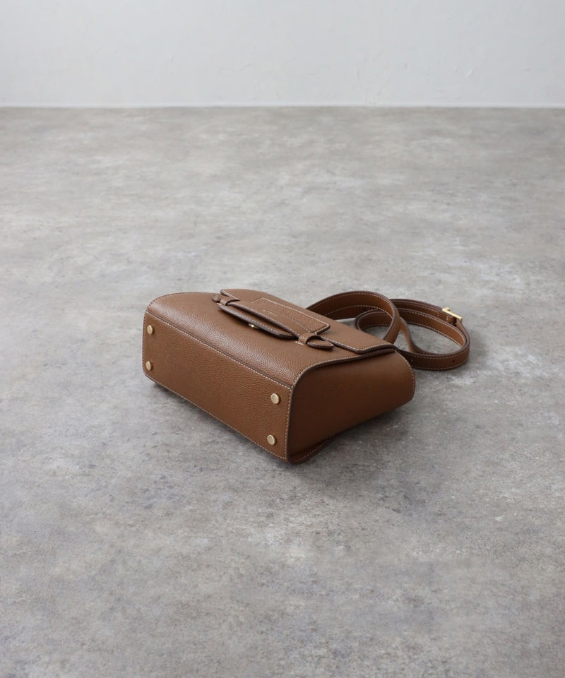 Grained leather 2-way shoulder bag