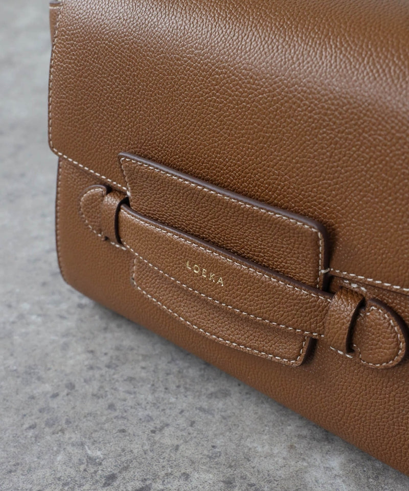 Grained leather 2-way shoulder bag