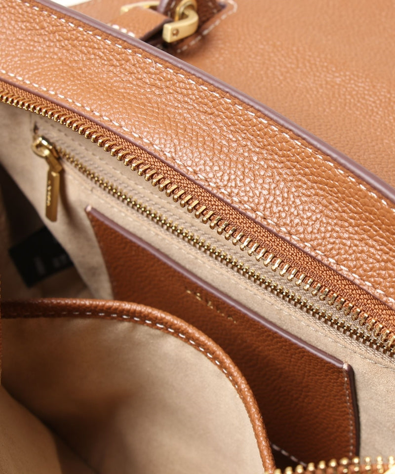 Grained leather 2-way shoulder bag