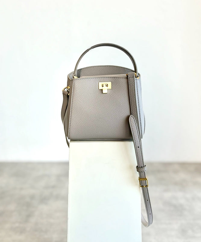 Genuine leather 2-way small shoulder bag with handle