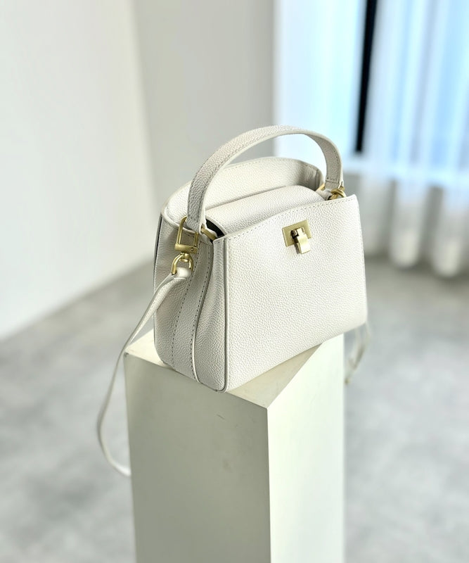 Genuine leather 2-way small shoulder bag with handle