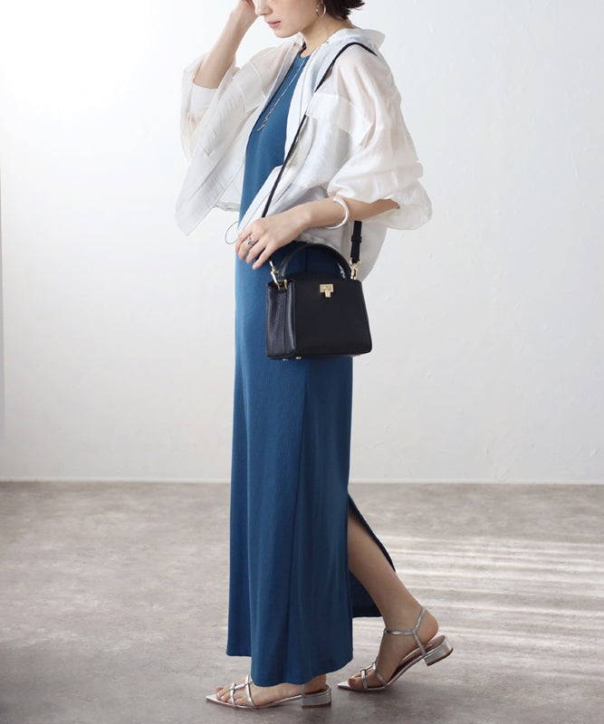 Genuine leather 2-way small shoulder bag with handle